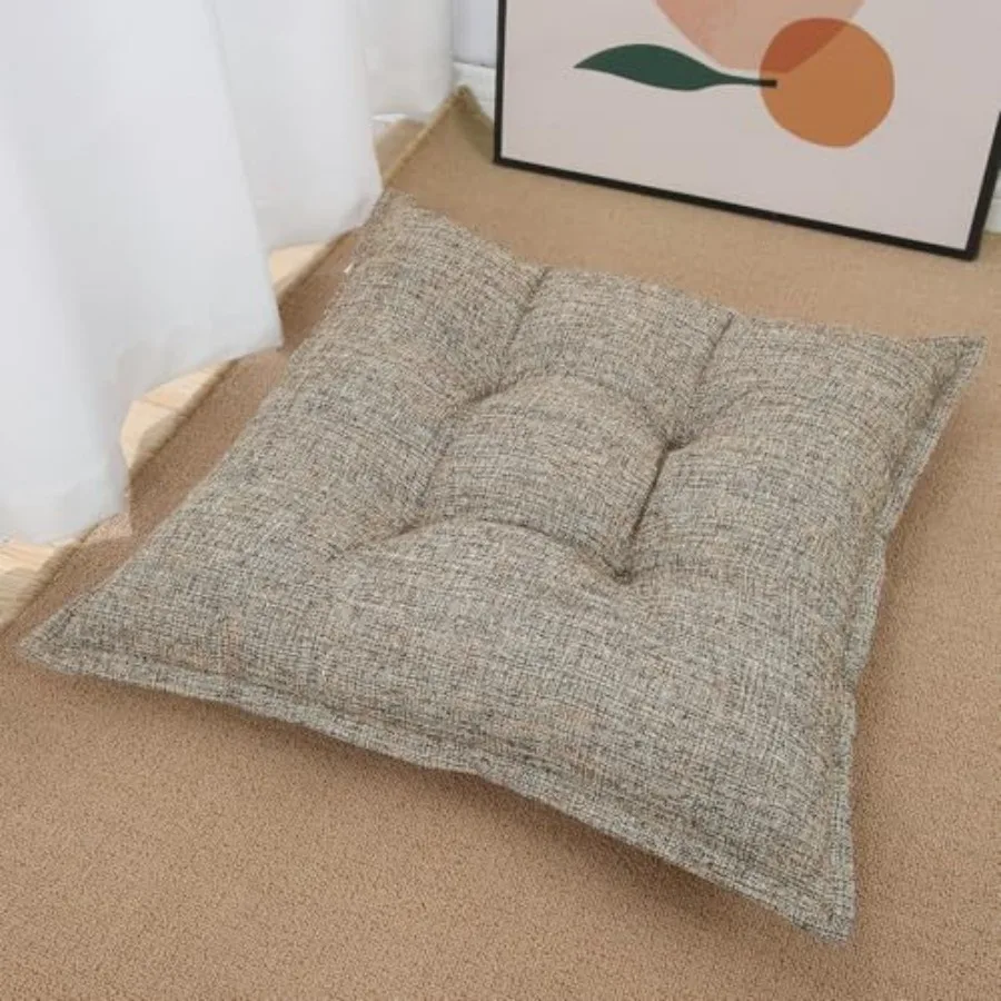 SINSOSSO Large Floor Pillow 22", Thickened Bite-Size Memory Foam Square Non-Slip Cushion for Office Back Support/Indoor Yoga/Ch