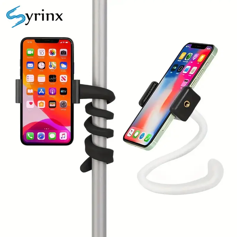 Portable Flexible Cell Phone Holder Stand For Treadmill, Spin Bike.Stroller Shopping Cart, Bed, Car, Kitchen, Desk, for IPhone