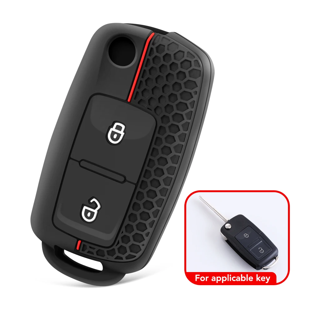 Silicone Key Case Cover For VW Passat Golf 4 5 6 Polo T5 Caravelle Touran Skoda Octavia Fabia Seat Toledo Ligier JS 50 Sport