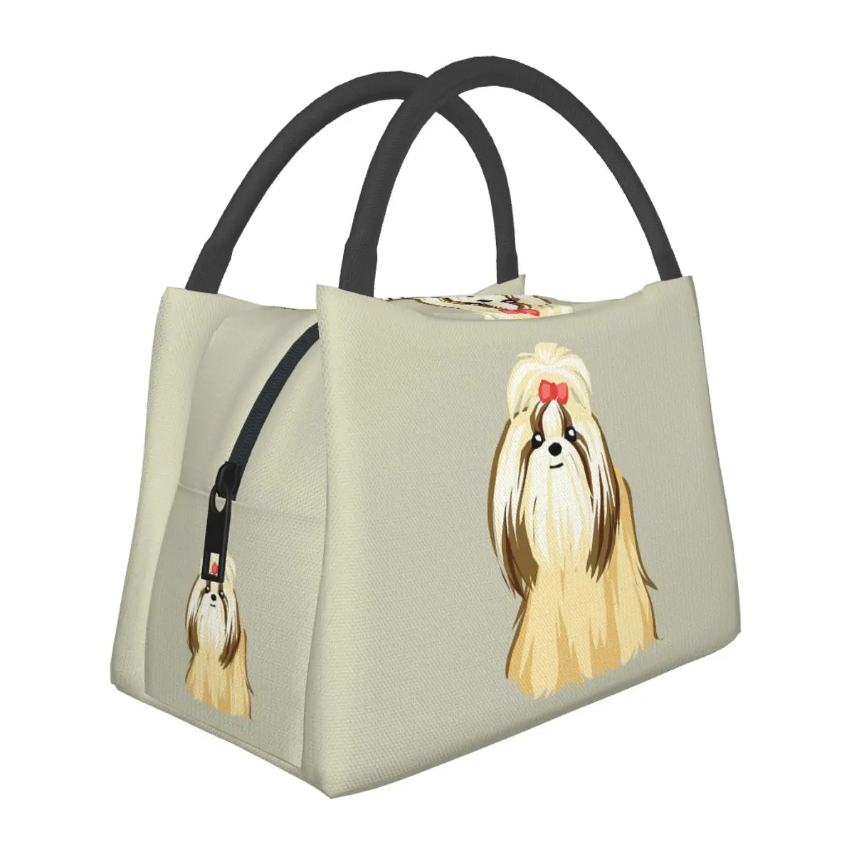 Long Hair The Yorkie Cuts Lunch Bags Insulated Bento Box Lunch Tote Picnic Bags Cooler Thermal Bag for Woman Student Travel