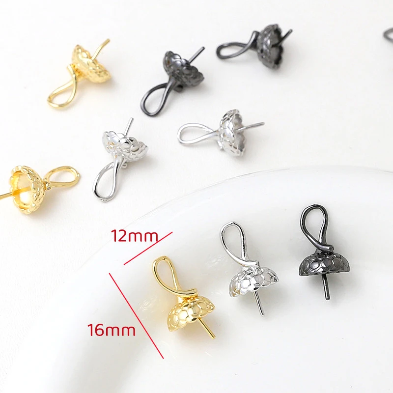 3 Pieces  Copper Plated Genuine Gold Insertable Pearl Pendant  DIY Makes Fashionable Jewelry and Baroque Accessory Materials