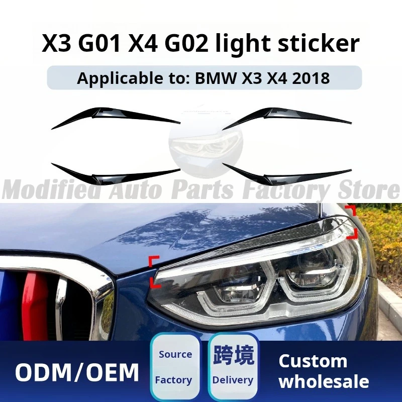 

Applicable To Bmw Bmw X3 X4 G01 G02 2018 + Headlight Light Eyebrow Car Sticker Exterior Modification