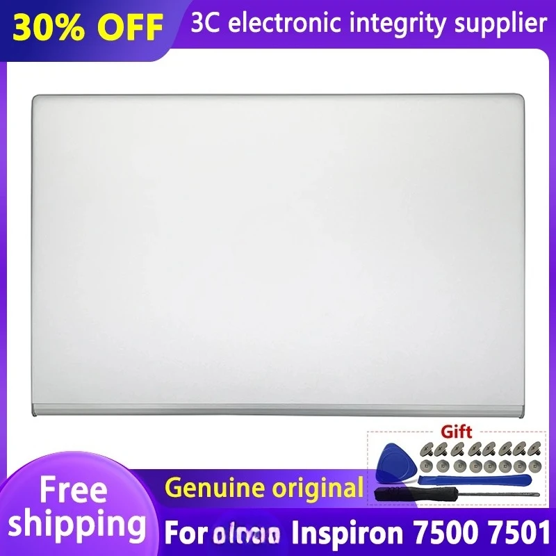 

New For Inspiron 7500 7501 Laptop LCD Back Cover Top Rear Lid Housing Case Replacement 0C4MXD 0RXN9G RXN9G Silver 15.6inch