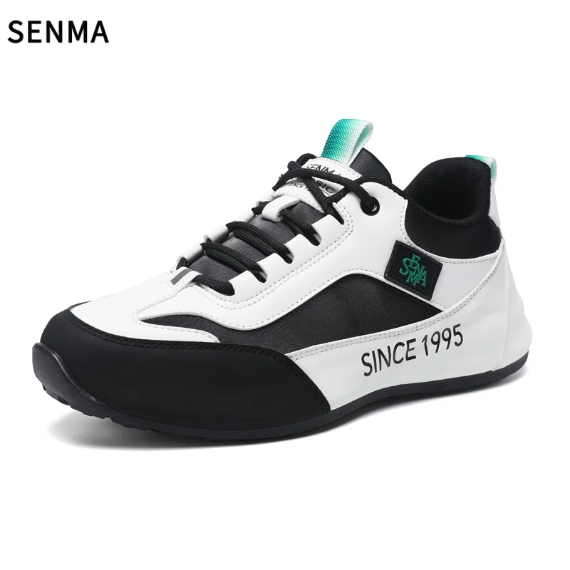SENMA Men's Sport Shoes Luxury Casual Soft Bottom Shoes Comfortable Lace Up Flats Tennis Shoe Breathable Walking Jogging Shoe