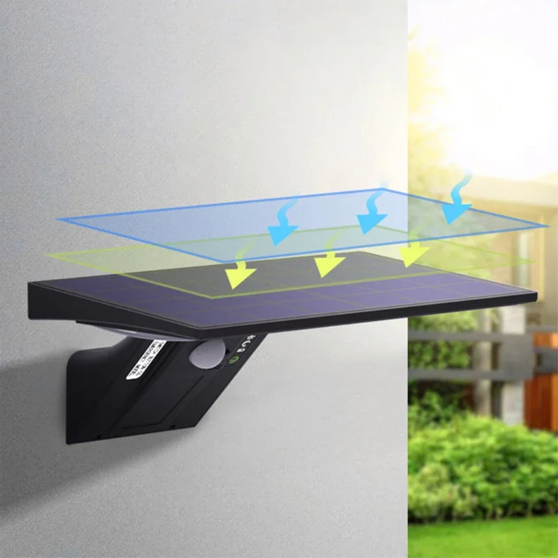 Iluminación alimentada por energía Solar para exteriores, iluminación impermeable para patio, sensor inteligente, luz de pared Solar, cableado, recargable por USB