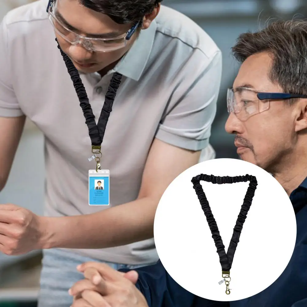 シュシュスタイルネックストラップ、防水IDカードバッグ2個付き、伸縮性IDバッジクリップセット、巻き取り式ストラップセット、キーデコレーション