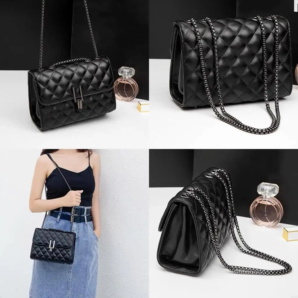 

PU Leather Crossbody Bag for Women Quilted Handag Purse Chain Strap Shoulder Bag