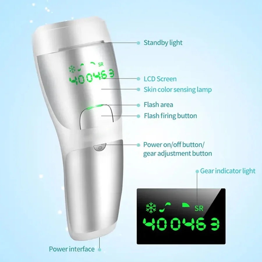 At-Home IPL Hair Removal Permanent  400000 Flashes ice epilatorfor Facial Legs Arms Whole Body Treatment for Women and Men