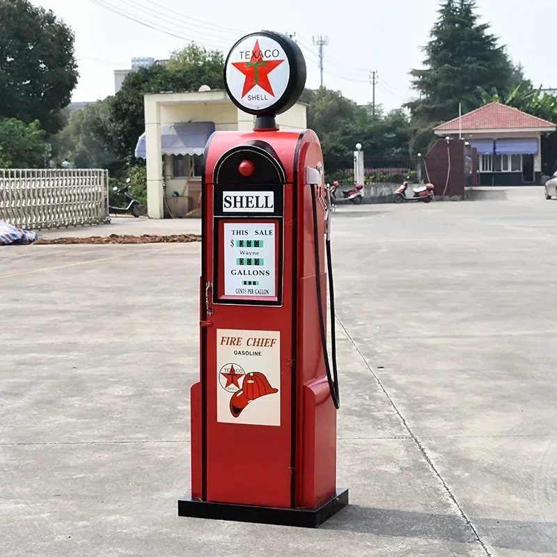 Vintage handmade gas pump storage model coffee bar decoration