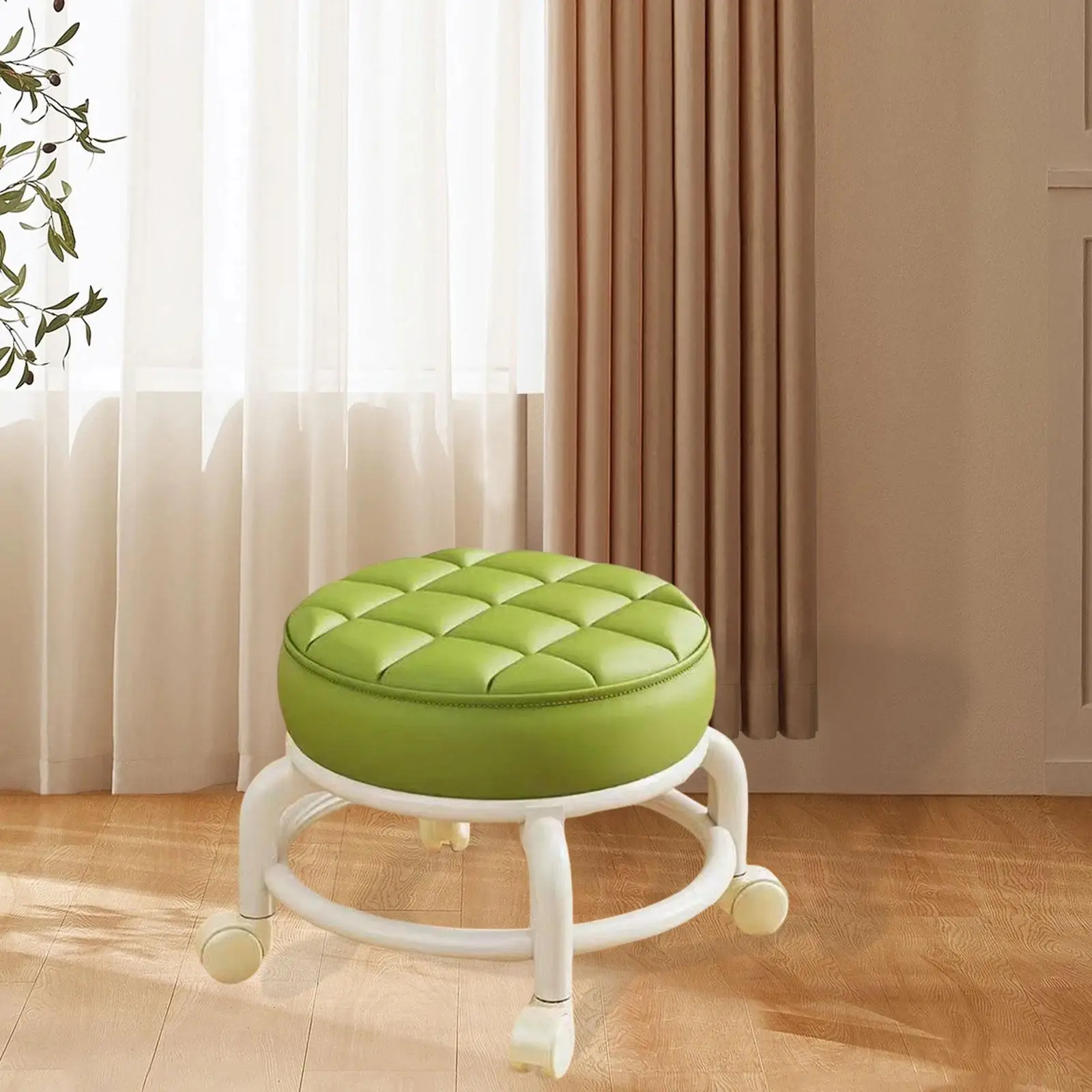 Low Roller Seat 360 Swivel Breathable Waterproof Rotatable Small Chair Rolling Stool for Garage Shop Living Room Home Kitchen