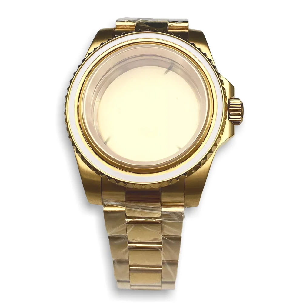 

Luxury watch Case 40mm For NH35 NH36 Movement Rose Gold 316 Stainless Steel Jubilee Case Bracelet Sapphire Glass