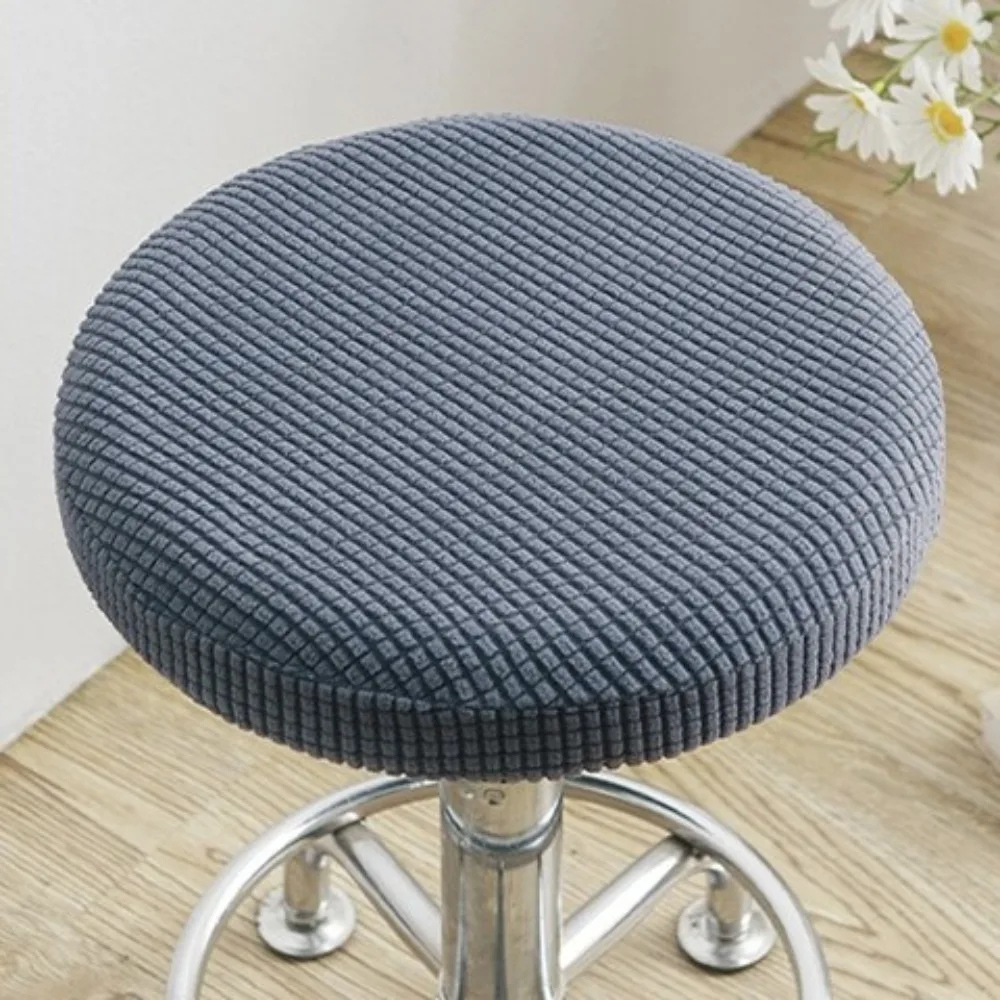 Soft Elastic Round Stool Chair Cover Polar Fleece Wear-resistant Slipcover All-inclusive Dust-proof Bar Stool Covers