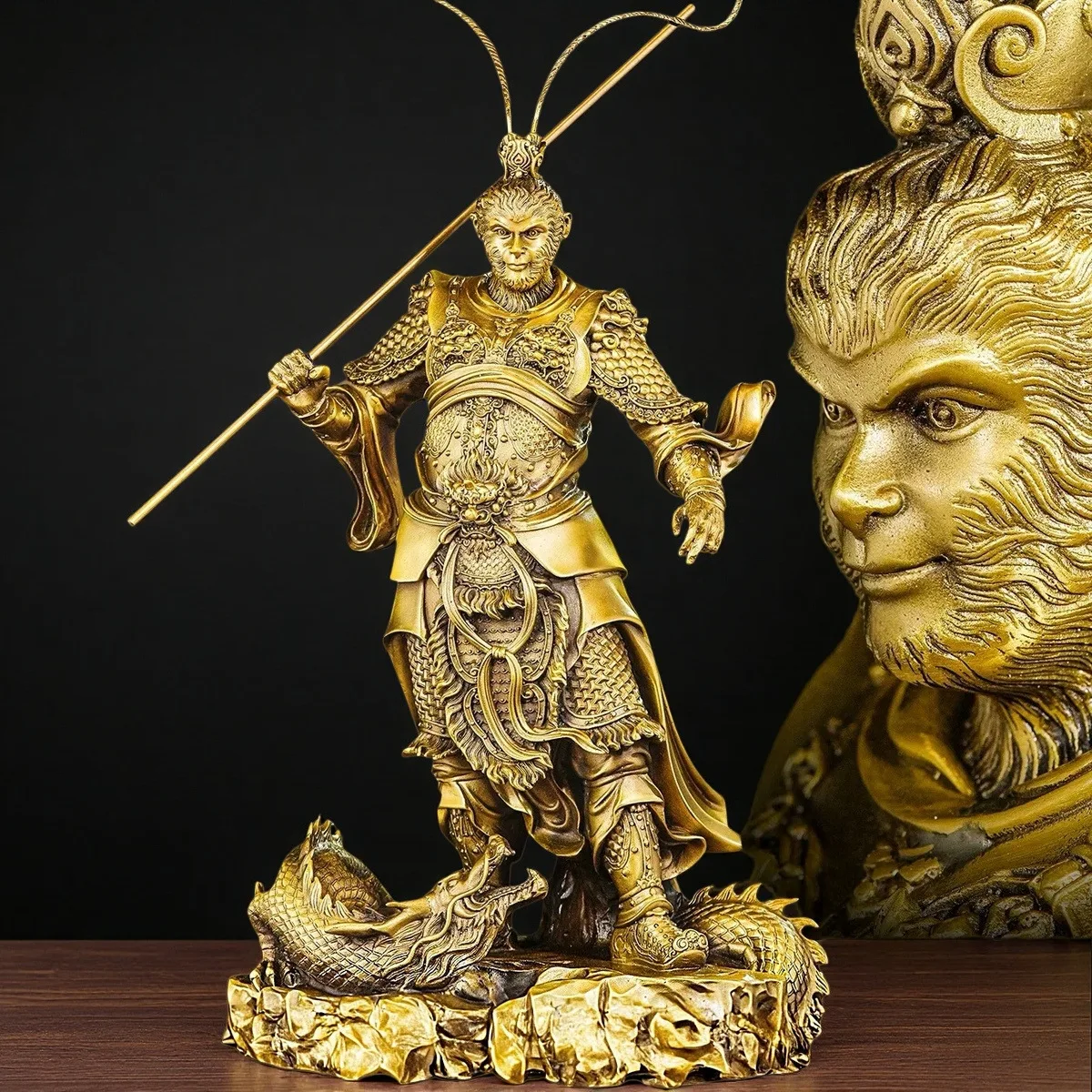 

Cz brass sun wukong fighting victory buddha ornaments monkey king home decoration crafts housewarming gift