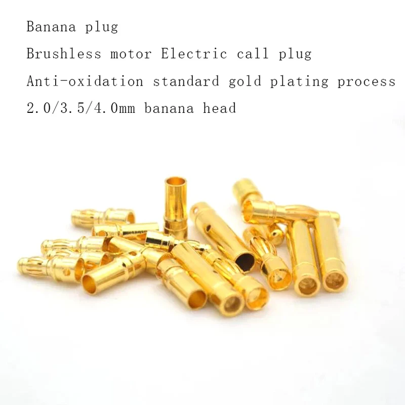 10Pairs 20Pcs 3.5mm Gold Plated Male Female Bullet Banana Connector Plug For ESC Battery Motor