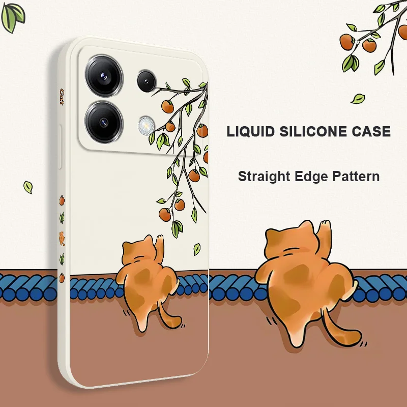 Little Orange Cat Phone Case For Xiaomi Poco F8 F7 X7 X6 F6 M6 M5 M5S F5 X5 F4 X4 M4 F3 M3 X3 Pro 4G 5G GT Silicone Cover