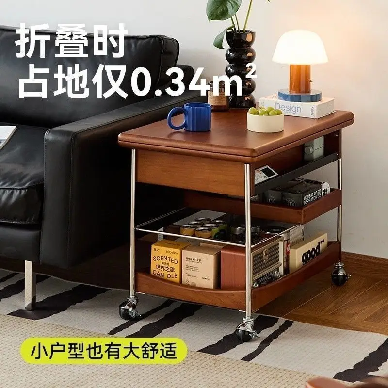 Medieval style trolley, movable folding and lifting  multi-functional living room balcony creative sofa side table