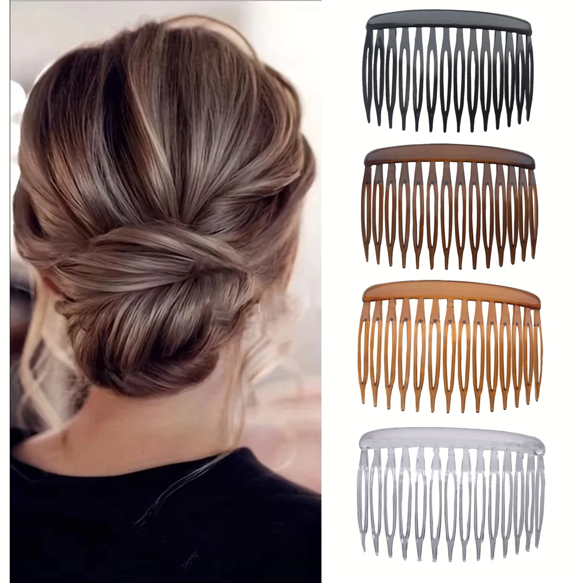 Peigne à cheveux français à 14 dents, accessoires pour cheveux, pince à cheveux, peigne latéral, peigne pour voile de mariée, effet rétro, 4/12 pièces