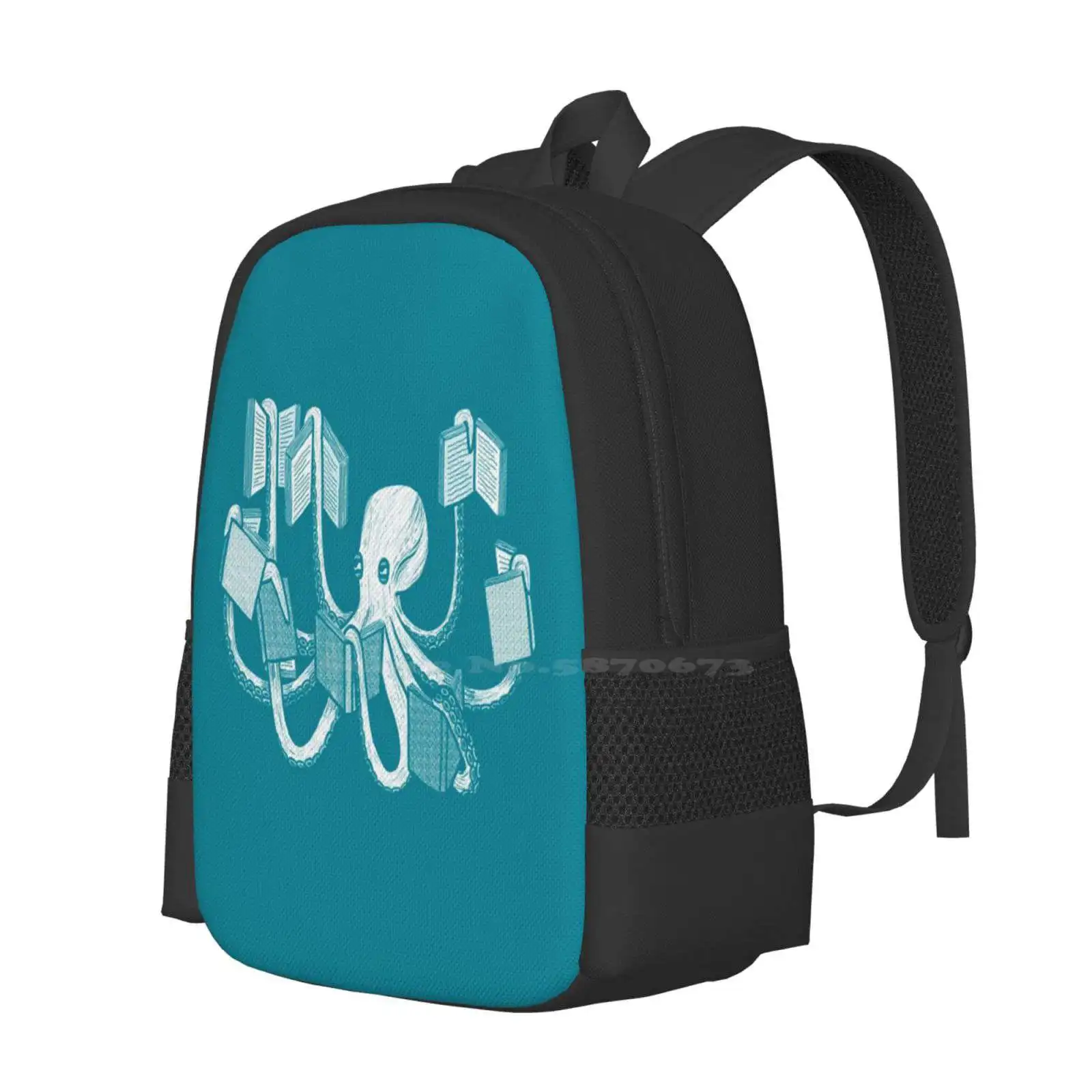 Armed With Knowledge Hot Sale Backpack Fashion Bags Octopus Squid Tentacle Kraken Ocean Sea Wildlife Librarian Book Lover Book