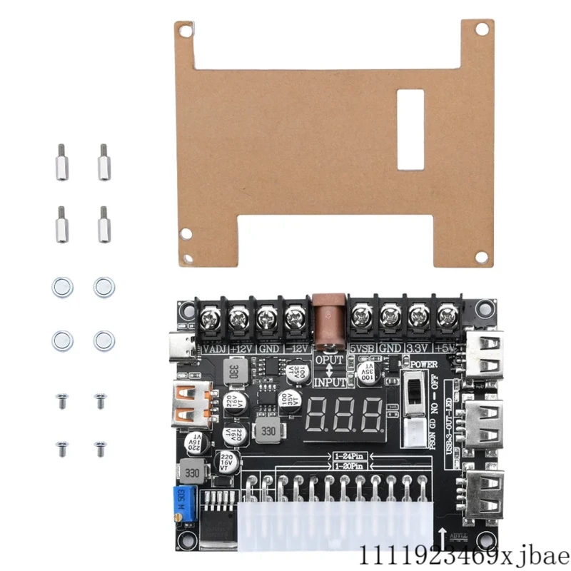 20/24 Pin Atx Power Adapter Board Power Module Adapter Adjustable Voltage With Red Digital Display Support For Pd2.0/Pd3.0