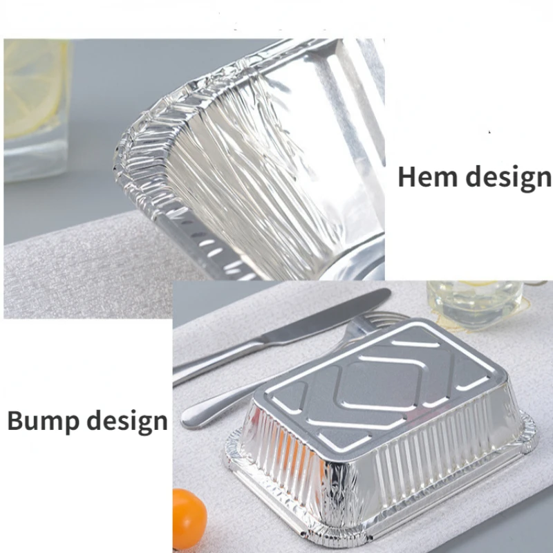 20Pcs Aluminum Foil Trays With Lids 450ml Disposable Food Grade Baking Pans For Double Basket Air Fryer Oven Cooking Packaging