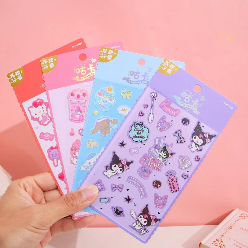 

24 шт./лот Sanrio Kuromi Melody Cinnamoroll Kitty наклейка милый скрапбук DIY дневник декоративная уплотнительная наклейка альбом наклейка этикетка