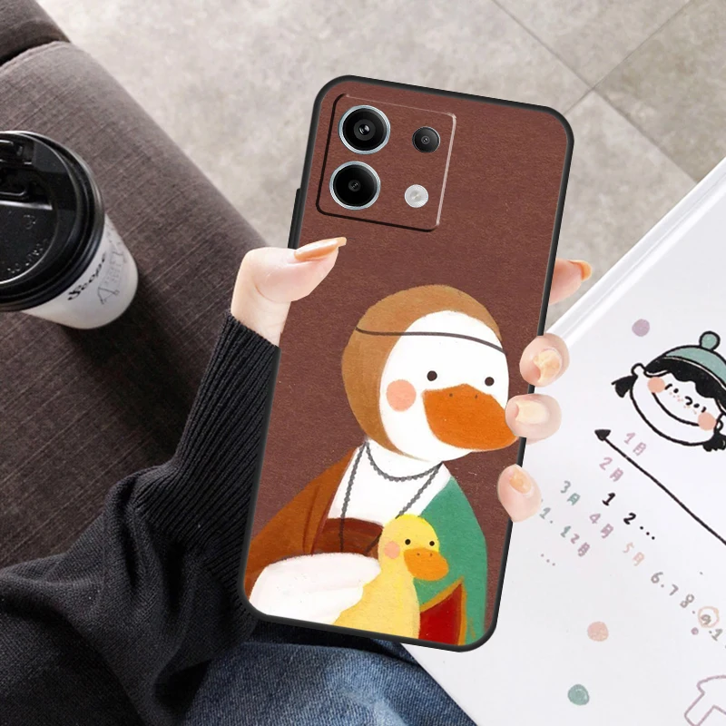 Cartoon Cute Animal Duck Cover For Xiaomi Redmi Note 11 9 10 12 13 14 Pro 10S 11S 12S Case For Redmi 10C 13C 12C 14C