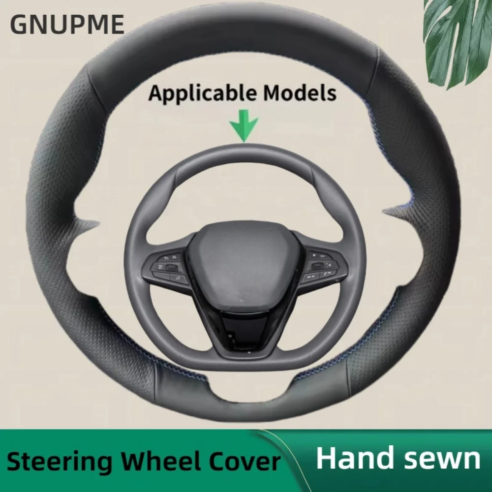 

Custom Hand-Stitched Car Steering Wheel Cover For Changan Cs15 EADO Cs35 Cs75 Interior Anti-Slip Genuine Leather Steering Wrap