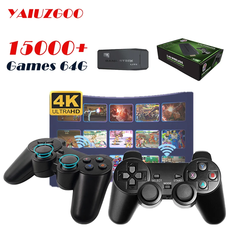 Video Game Console 2.4G Double Wireless Controller 4k Game Stick Built-in 15000 Games Retro Game Console For PS1/GBA Kid Gift