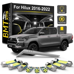 BMTxms 8Pcs LED Interior Light Bulb For Toyota Hilux AN120 AN130 2016 2017 2018 2019 2020 2021 2022 2023 Canbus Car Indoor Lamp