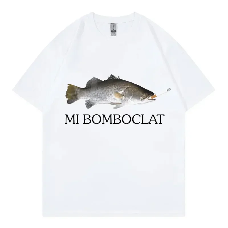 

Funny Bomboclat Fish Meme T-shirt High Street Fashion Trend Y2k Short Sleeve T-shirts Women Harajuku Vintage Style T Shirts