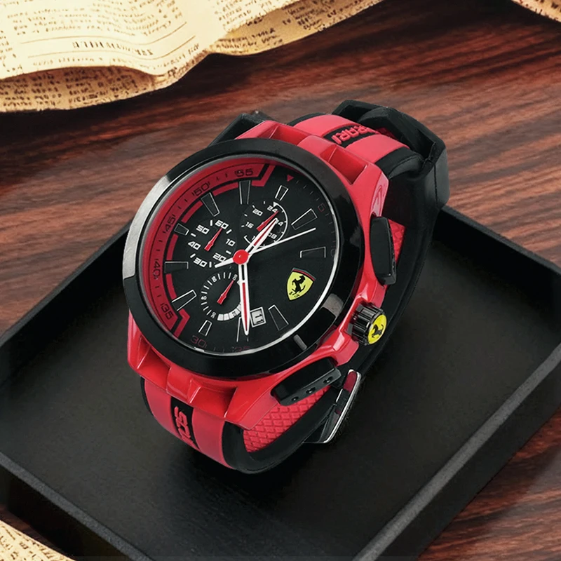 Montres de sport pour hommes, montre-bracelet à Quartz étanche avec Logo de voiture, pour Ferrari F1 F8 F80 SF90 Stradale SF90Spider 296 GTB 296 GTS
