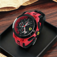 Fashion Car Logo Watches Men Sports Waterproof Quartz Wristwatch for Ferrari F1 F8 F80 SF90 Stradale SF90Spider 296 GTB 296 GTS