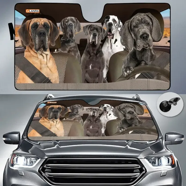 Great Dane Auto Decor Screen, Dog Sunshade For Auto, Great Dane Car Decoration, Great Dane Lover