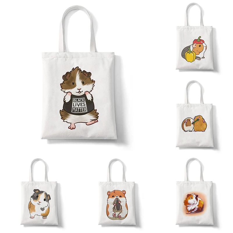 Cute Guinea Pig Women Shopper Shopping Bag Bolsa Bag Shopping Handbag Bag Tote Reusable Ecobag Cabas Bags for Women