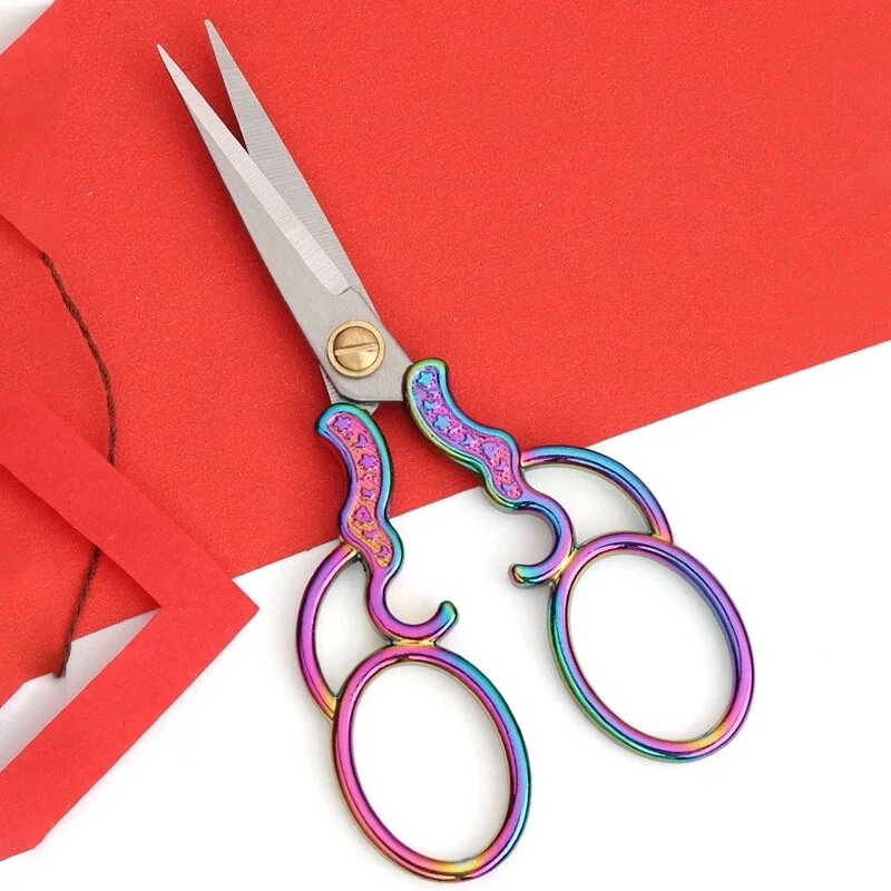 Ciseaux classiques en fleurs de prunier, ciseaux de tailleur, point de croix, fil de broderie, coutures pour artisanat, bricolage