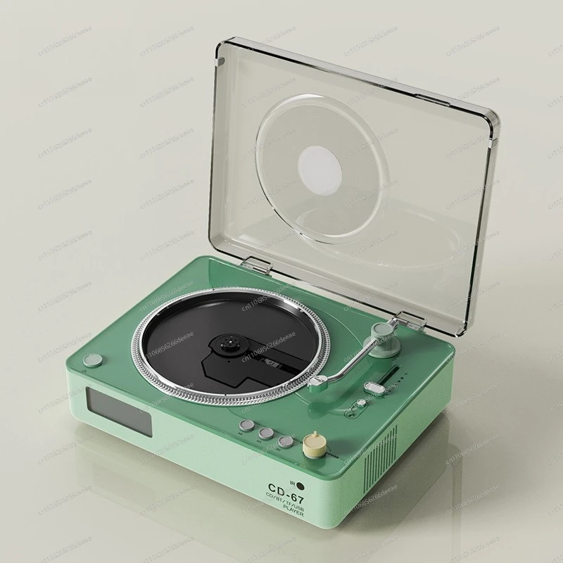 HiFi Stereo CD Turntable Combo CD-67 Bluetooth Wireless Speaker Vintage Vinyl Record Player
