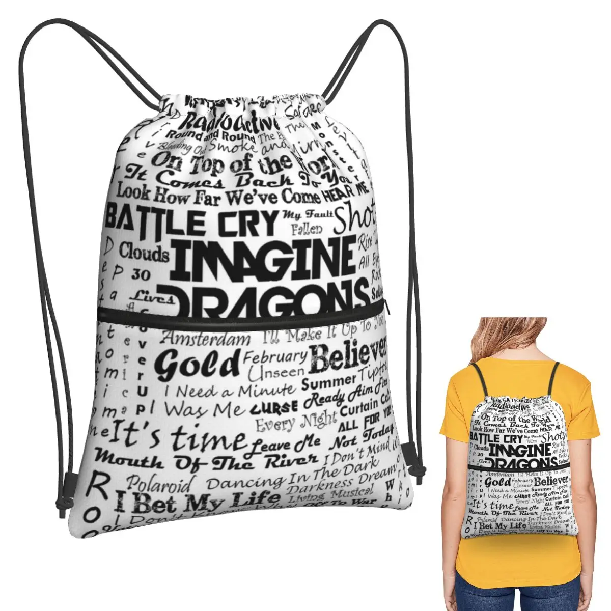 

Imagine Dragons Backpacks Multi-function Drawstring Bags Sports Bag Book Bags for Man Woman School