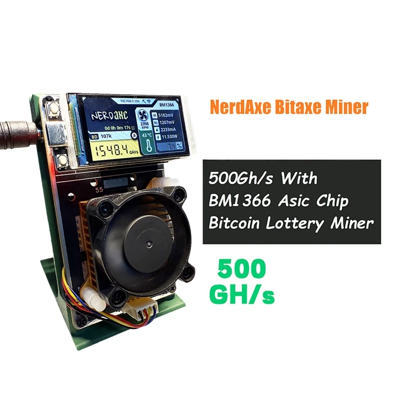 Nerdaxe Nerdminer Bitaxe 500Gh/S BM1366 ASIC Chip Vertical Miner Solo Lotterie BTC Miner Lotterie Mining Miner