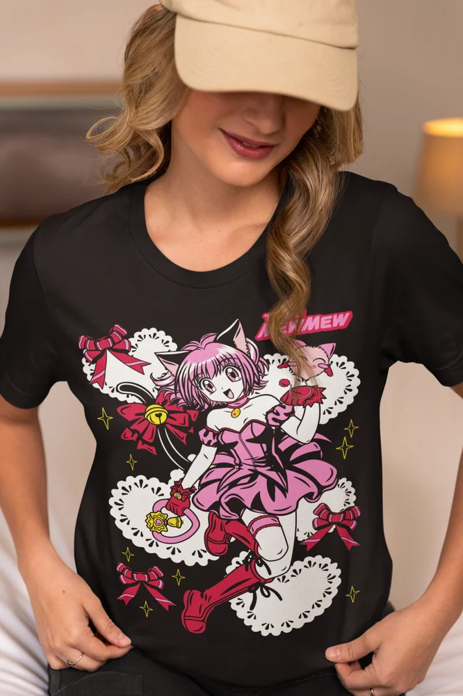Tokyo Mew فتاة سحرية تي شيرت ، قميص أنيمي هاراجو ، جميع الأحجام ، ايشيجو موميا
