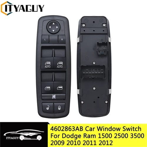 Imagen 1 del producto Botón de interruptor de Control de ventana principal de 9 + 3 pines para Dodge Ram 1500 2500 3500 2009-2012 accesorios de coche 4602863 CA 4602863 AD AD. 4602863 AB