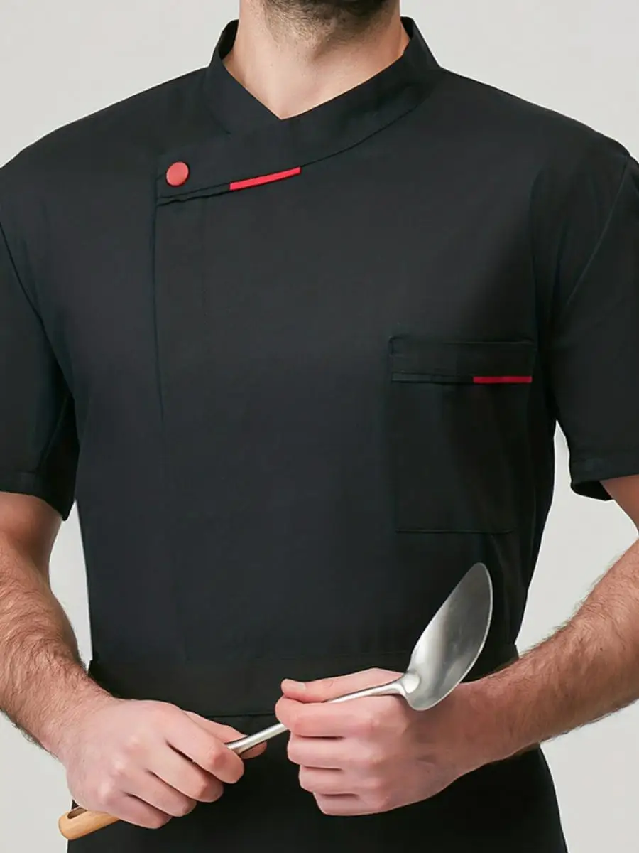 

Men's ort Sve Work orms Breathable Oil-resistant Chef's Clothing Restaurant Kitchen Profional Chef Outfit