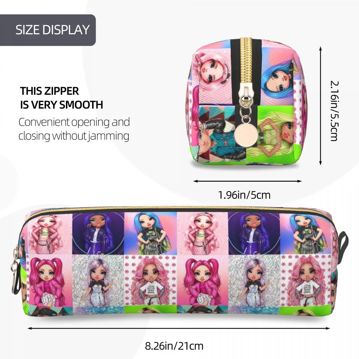 레인보우 하이 웨이브 연필 케이스 연필 상자 펜 홀더 학생 대형 저장 가방 학생 학교 선물 문구