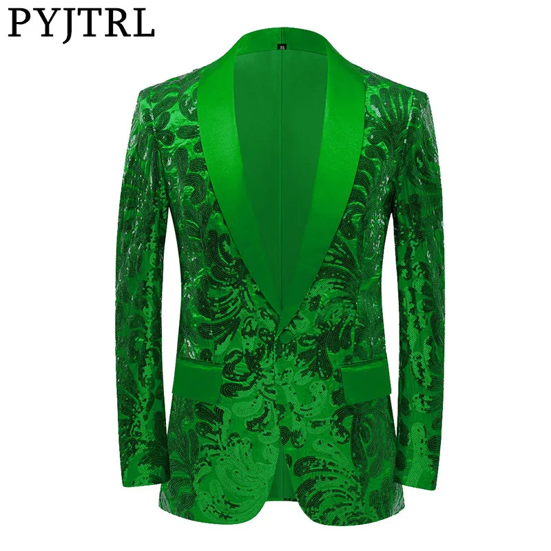 

2024 New Spring Hot Selling Men's Suit Solid Color Fashion Sequin Slim Fit Long sleeved Qingguo Neck Casual Suit Coat