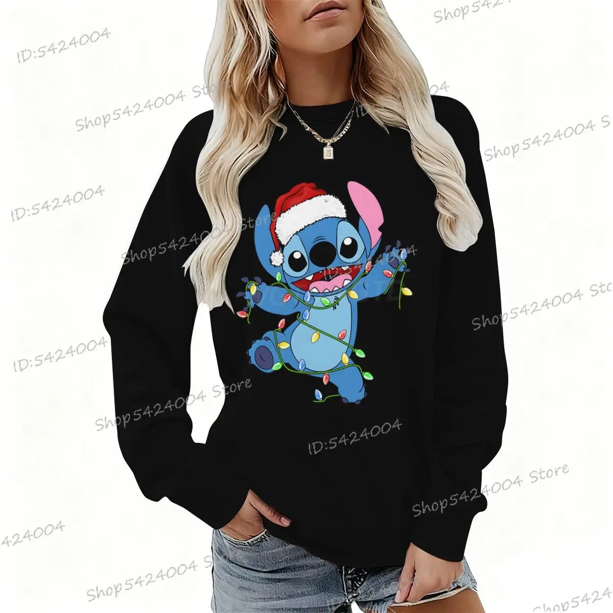عيد الميلاد غرزة Crewneck البلوز الكرتون غرزة طويلة الأكمام Womem الرجال البلوز الخريف الشتاء بلوزات فضفاضة الصوف عادية