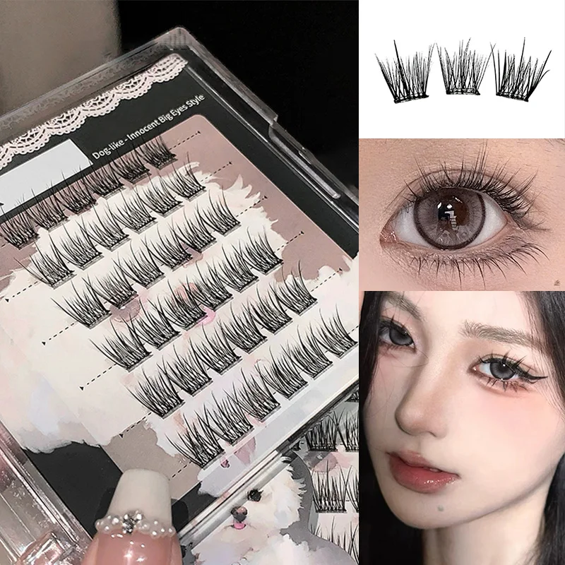 Cílios postiços sem cola Gege Bear – Aplicação fácil em 3 etapas, aparência natural, leve e levemente enrolada, aplicar maquiagem naturalmente