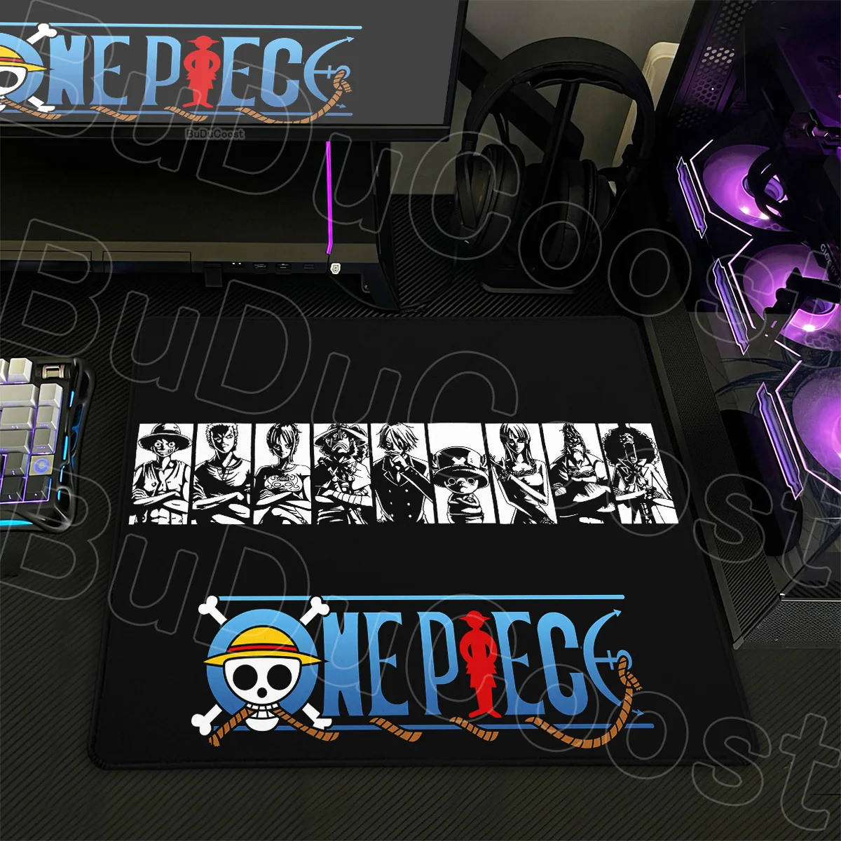 HD Print Notbook Table Pad Anime One Piece Straw Hat Pirates Small Keyboard Mat Xs Stitch Edge Office Game Mouse Carpet Washable