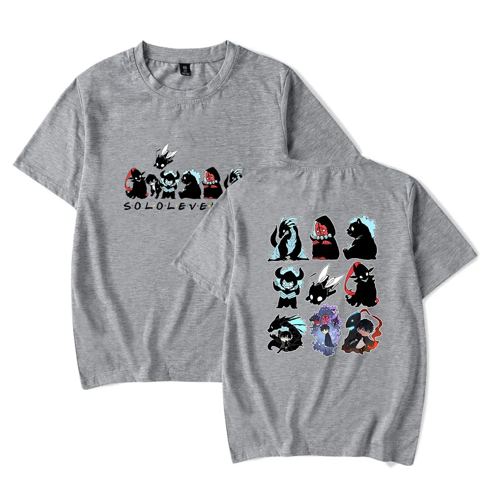 Solo Leveling Tee Merch T-shirts Cosplay Women Men Fashion Casual Crewneck Short Sleeve Streetwear T-shirt Gift Clothing New