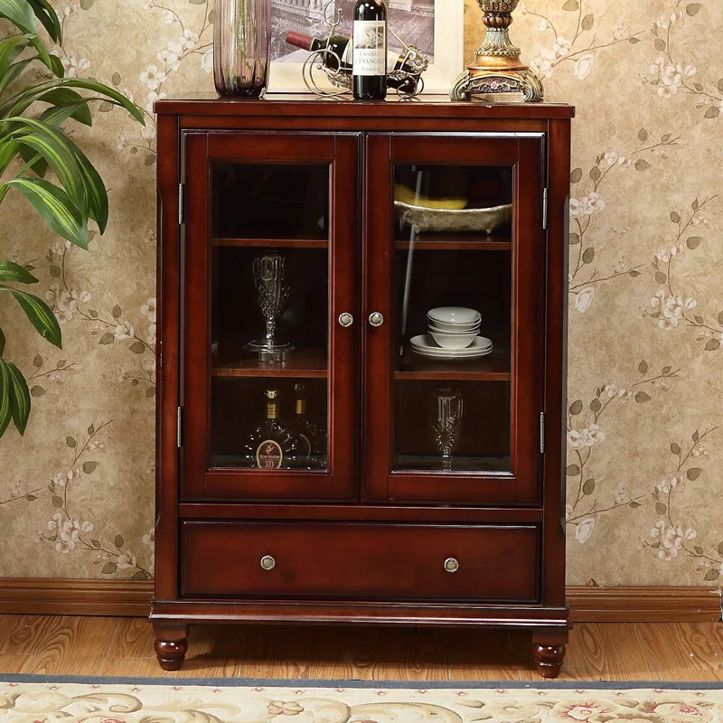 

# Американский деревенский стеклянный шкаф-витрина для чая и вина, комбинированный, для гостиной