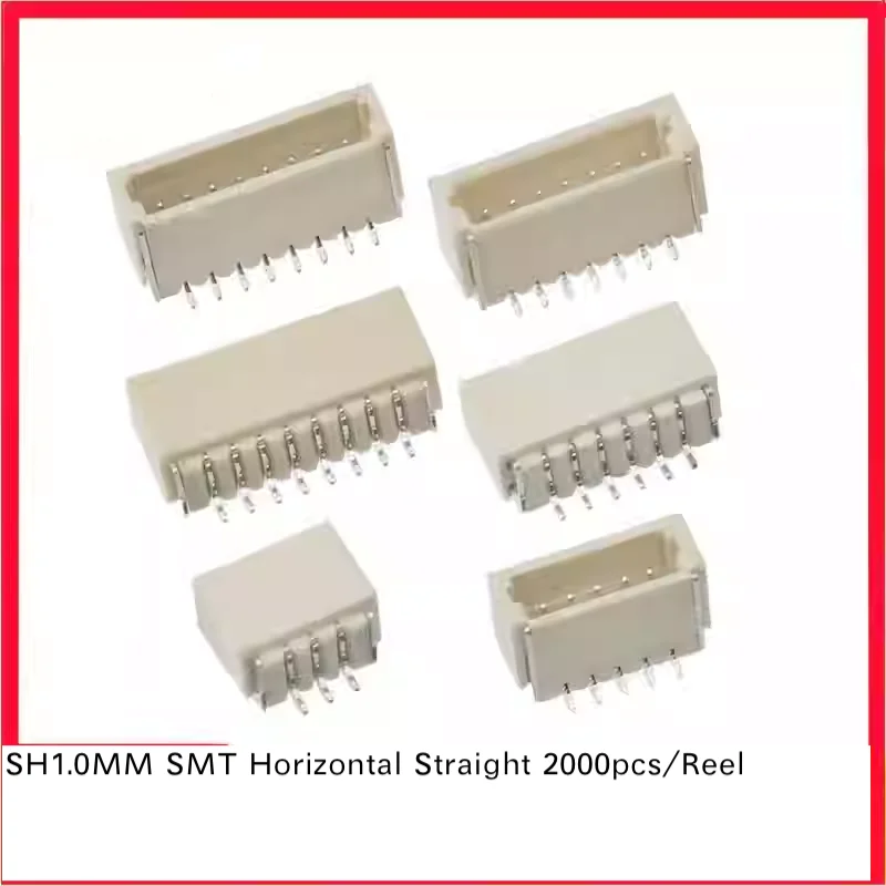 1500pcs SH1.0 Connector SMT Horizontal Pin Vertical Pin 1.0-2AWT-3P-4P-5/6/7/8/9/10P