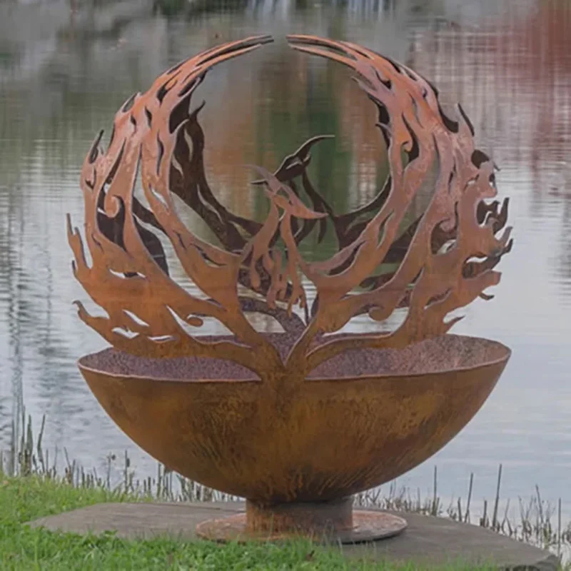 

Free Standing Stove Fireplace Factory Garden Firepit Rusty Fire Pit Ball